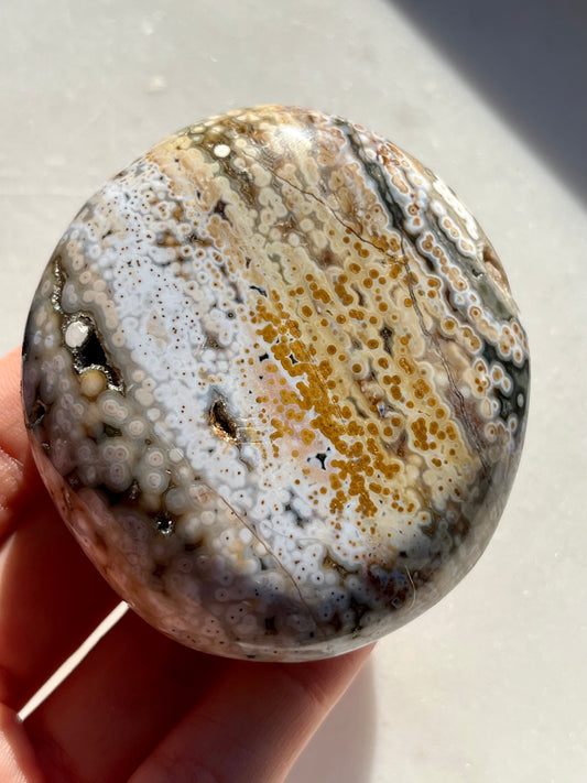 Piedra de palma de jaspe oceánico sin venas #35