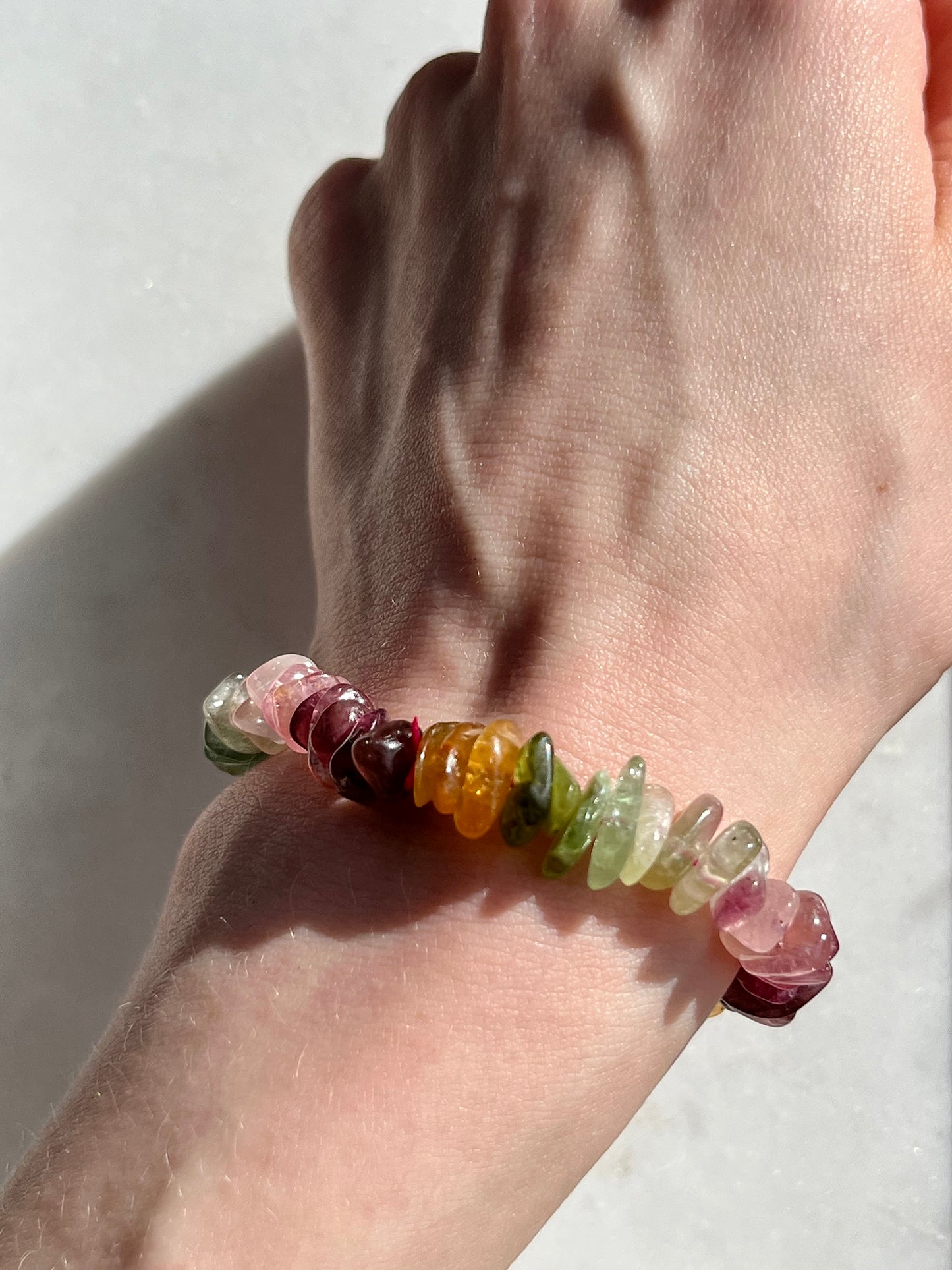Multicolour Tourmaline Smooth Bead Bracelet