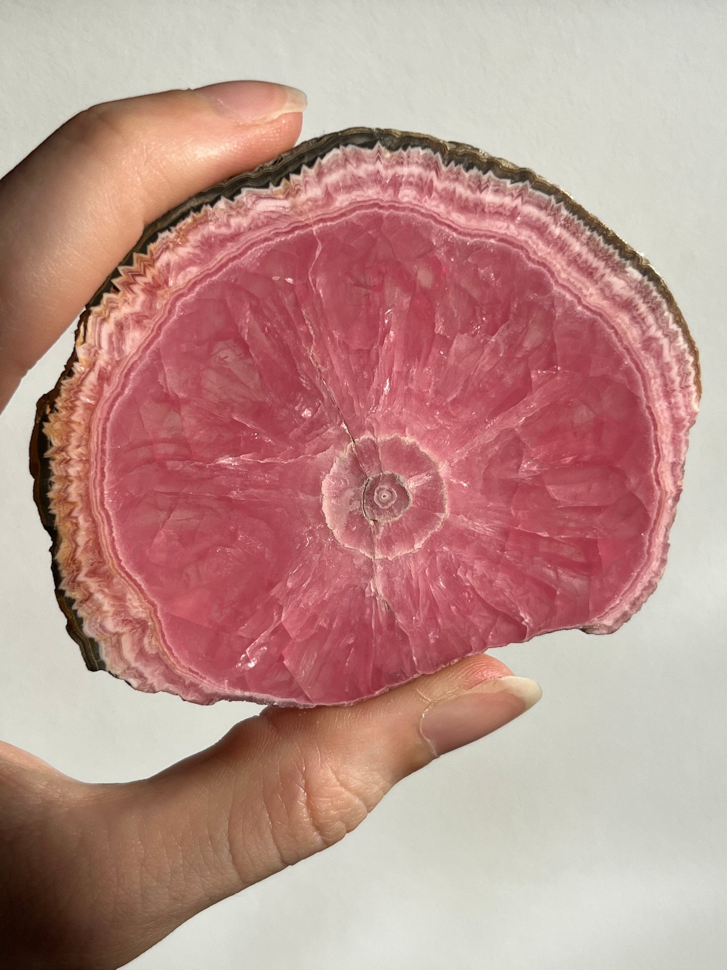 1980s Rhodochrosite Stalactite Slice (Collector’s Specimen)