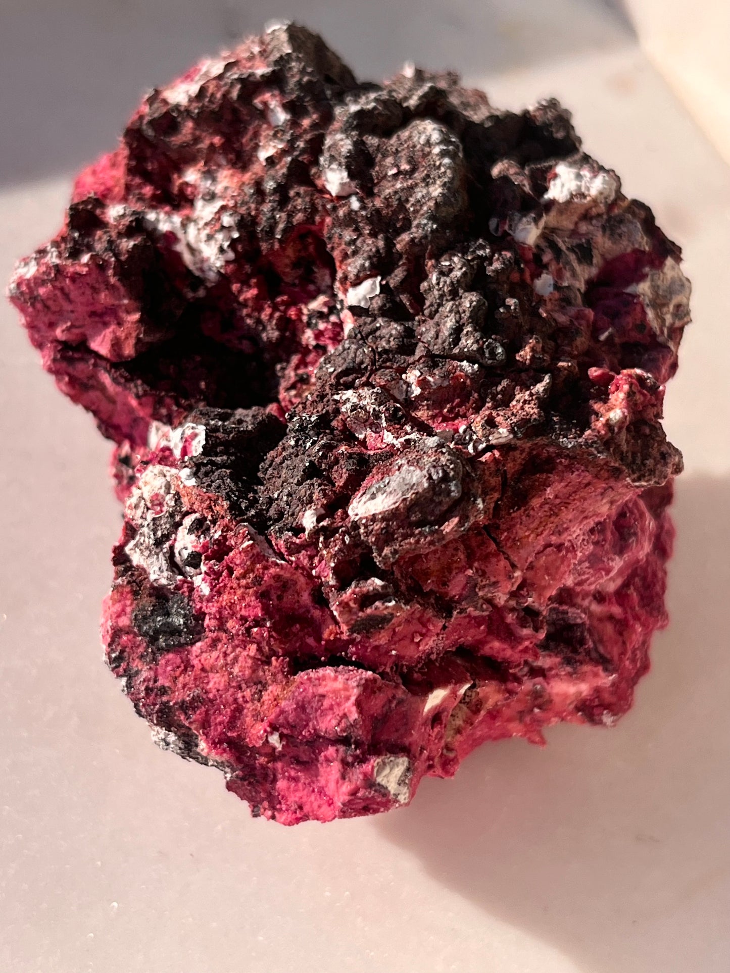 Rare “Red Velvet” Variscite in Limestone Specimen #7