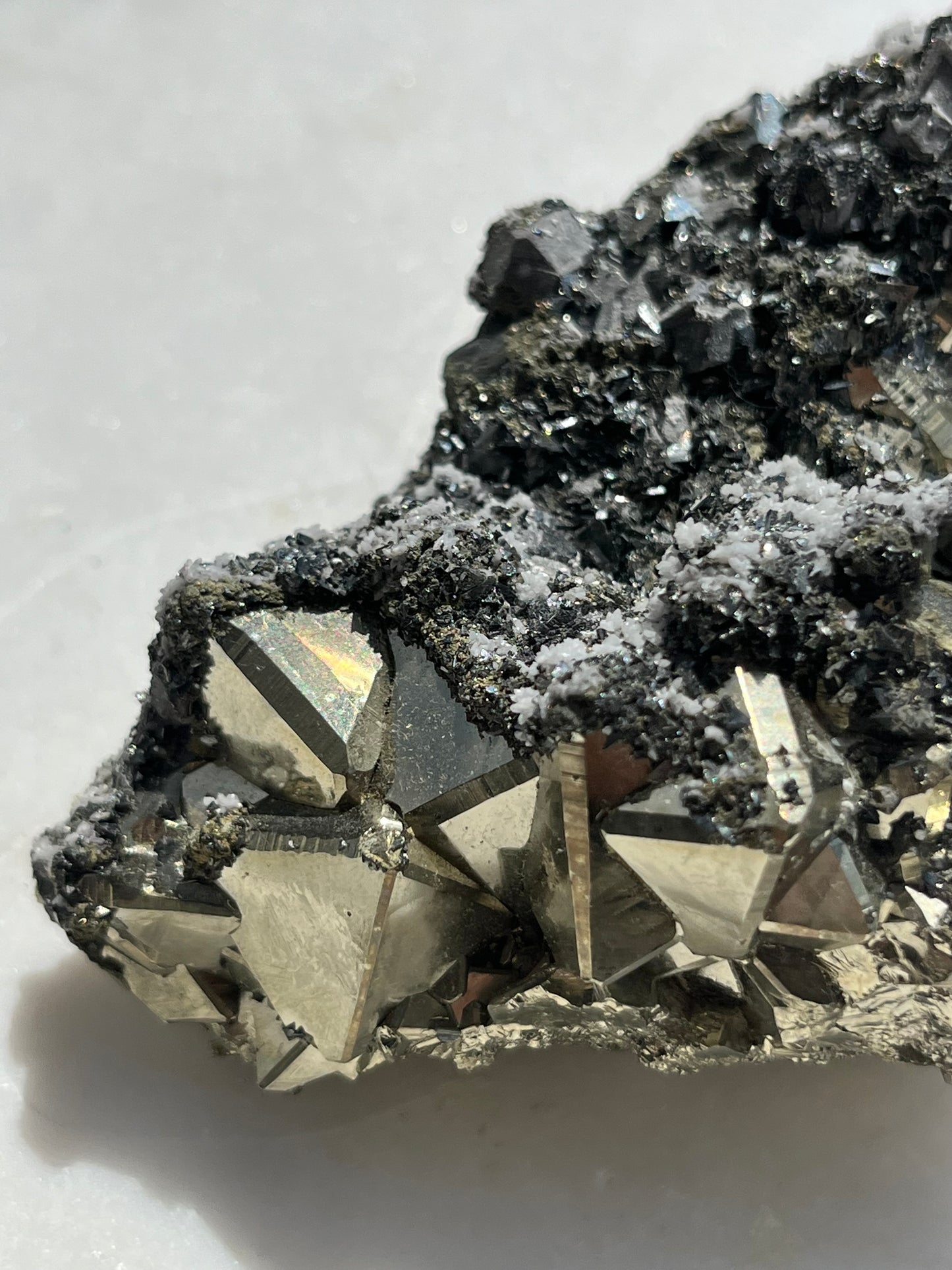 A Grade Octahedral Pyrite Cluster w/Quartz & Sphalerite #4