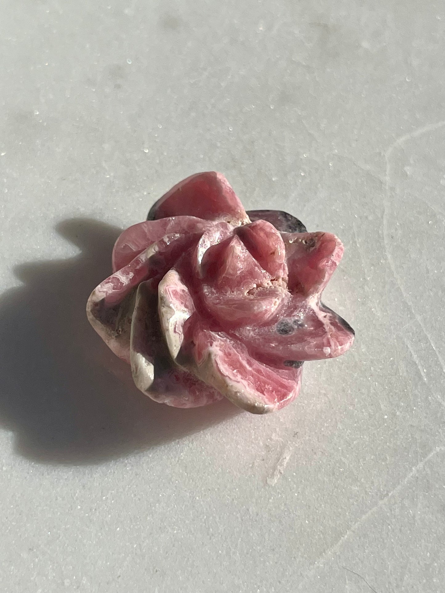 Rhodochrosite Rose Carving #9