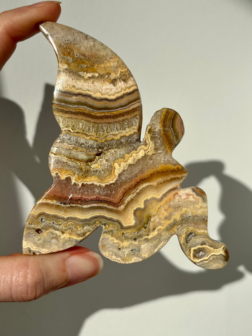 Indonesian Golden Crazy Lace Agate Fairy Carving (Repair)