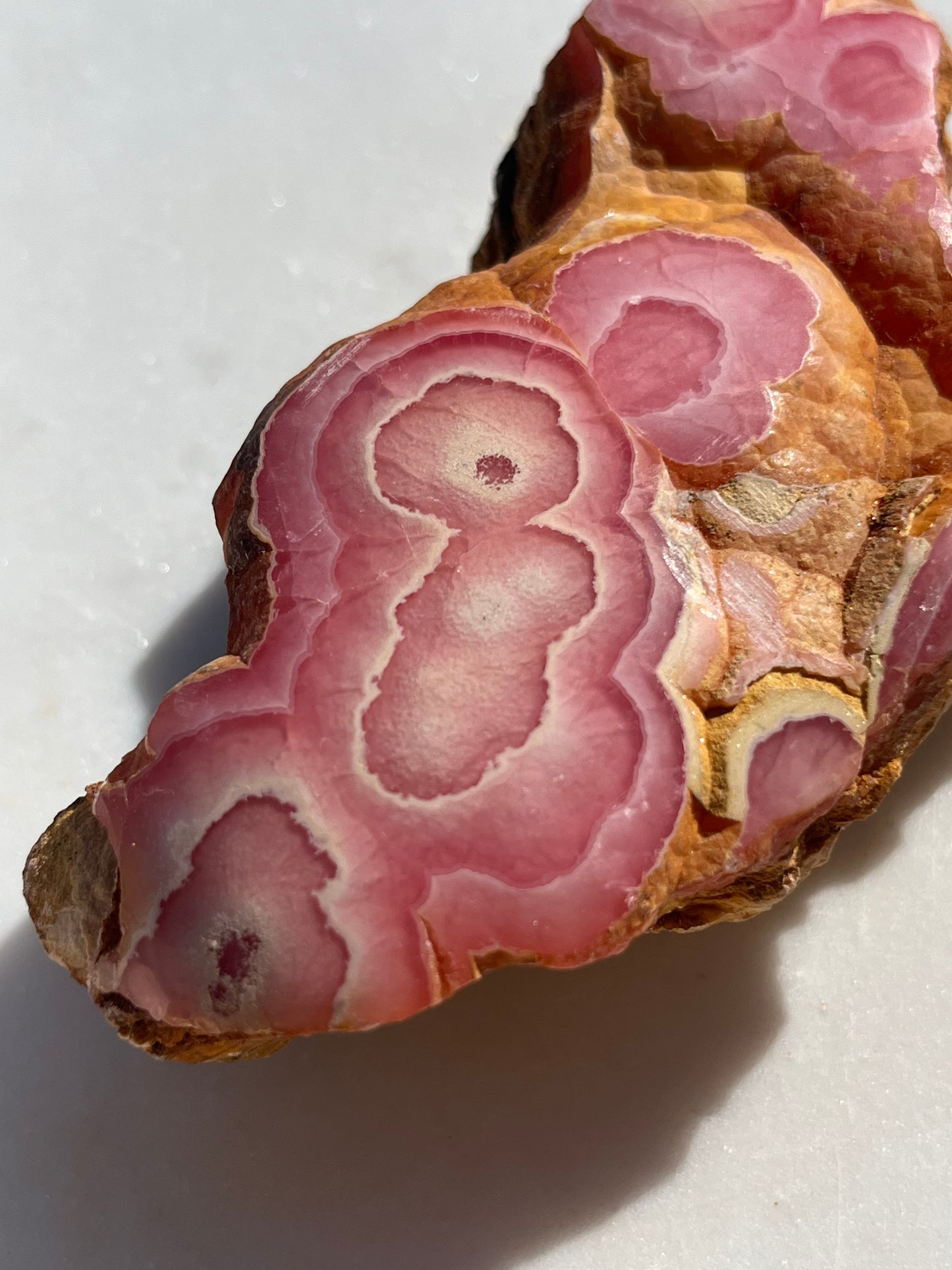 ‘Titania’ Rhodochrosite Freeform with Iron Included Matrix #8