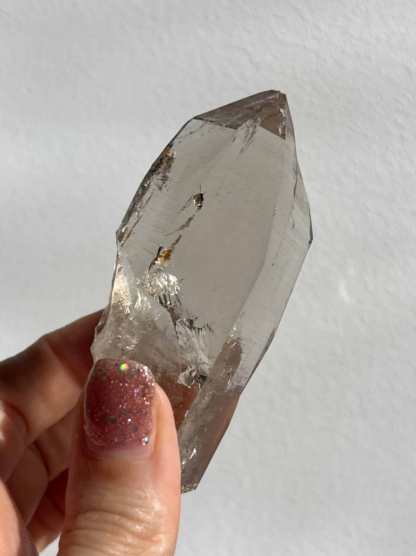 Water Clear Himalayan Smokey Quartz Point w/Siderite #6