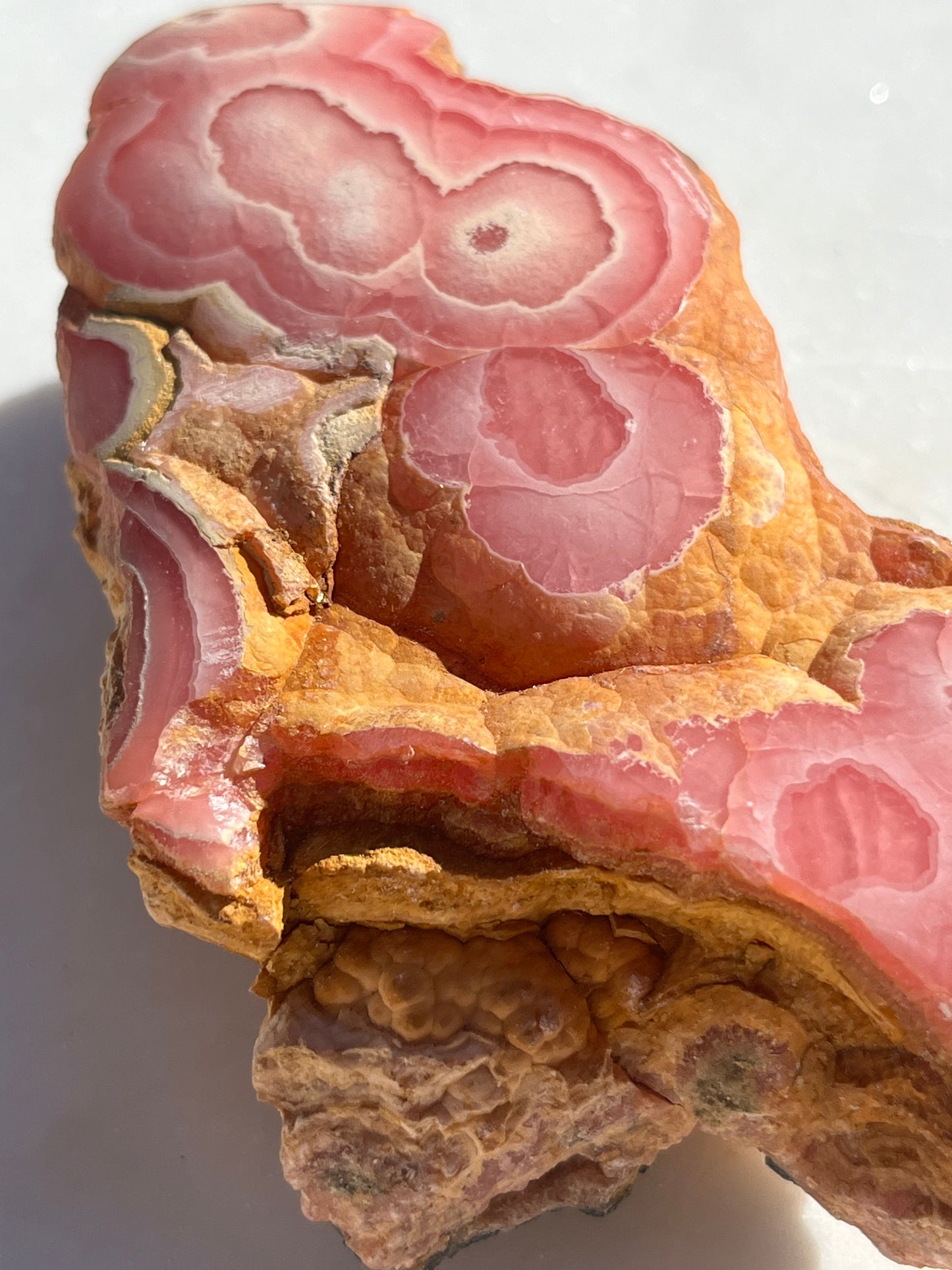 ‘Titania’ Rhodochrosite Freeform with Iron Included Matrix #8