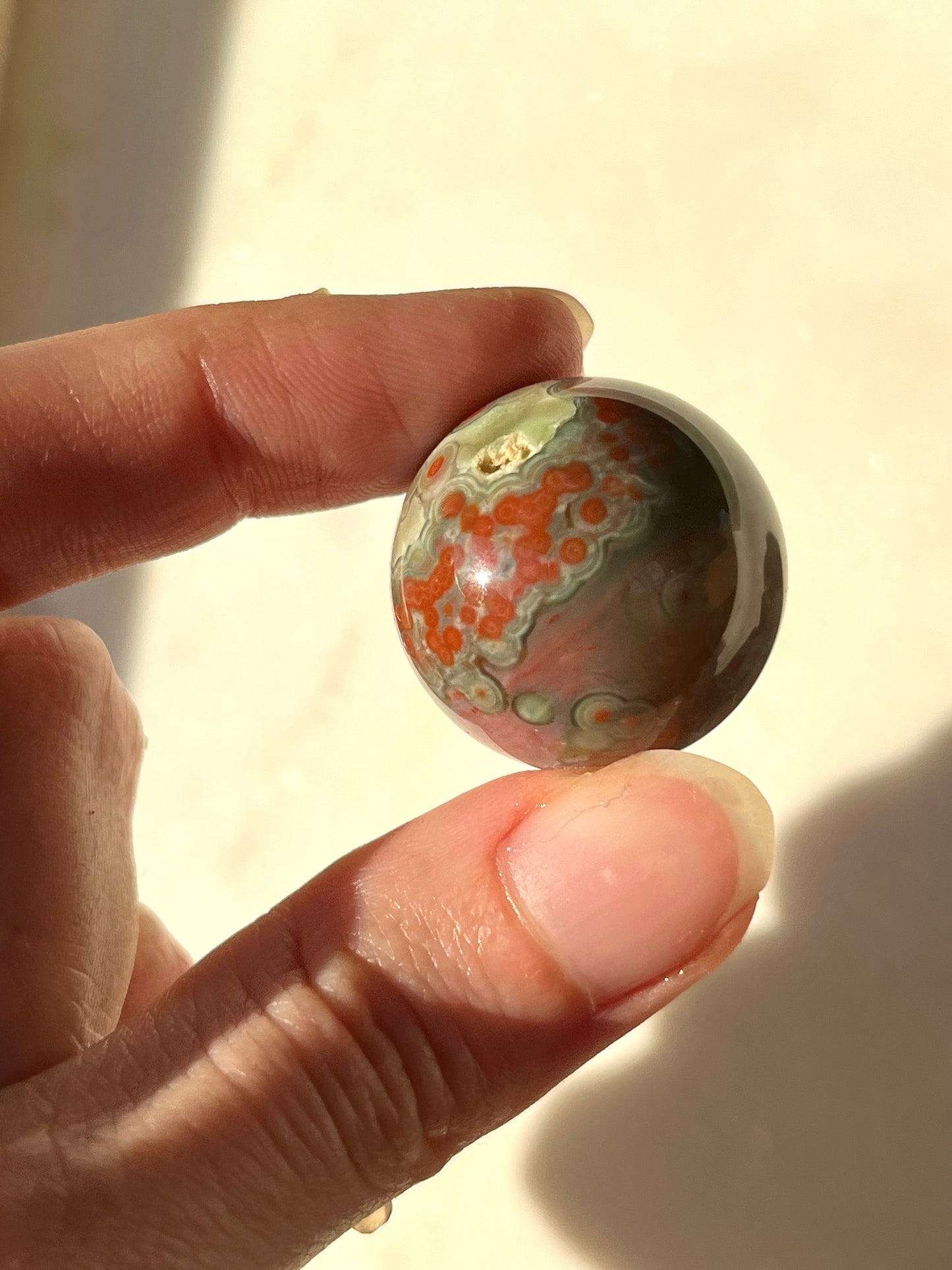 Jelly Orbicular Jasper Sphere & Stand (You Choose)