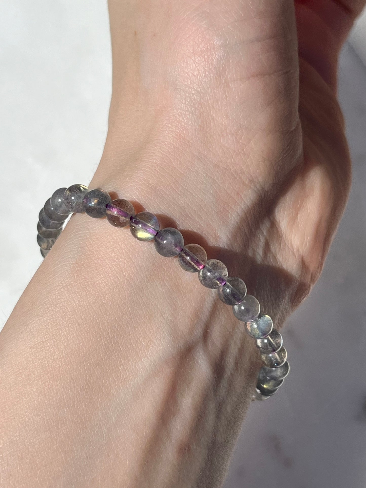 Flashy Labradorite 4mm Bead Bracelet