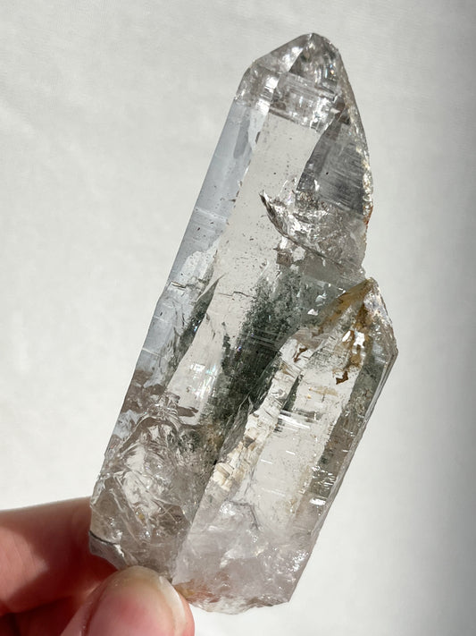 Chlorite Included Himalayan Quartz Twin Point #4