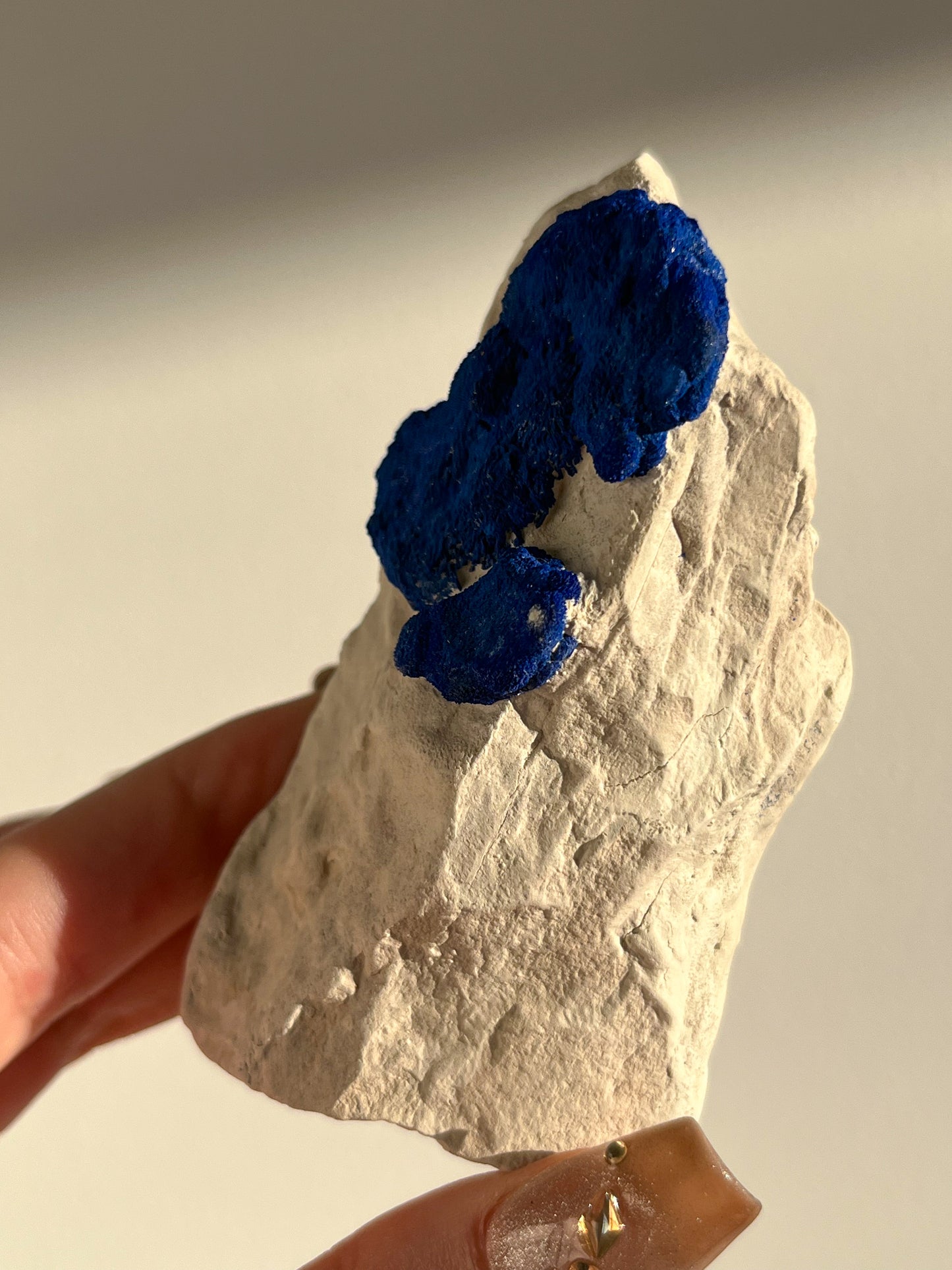 Azurite Sun Specimen on Clay #2