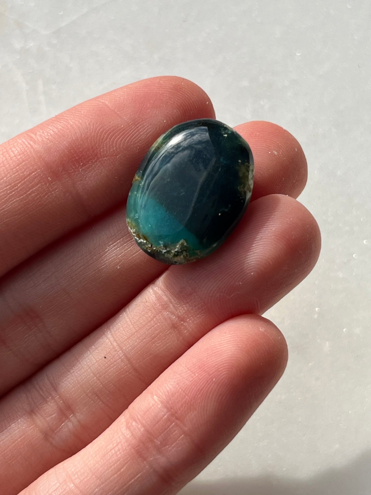 Indonesian Gemmy Chrysocolla Chalcedony Palmstone w/Tenorite & Cuprite (You Choose)o