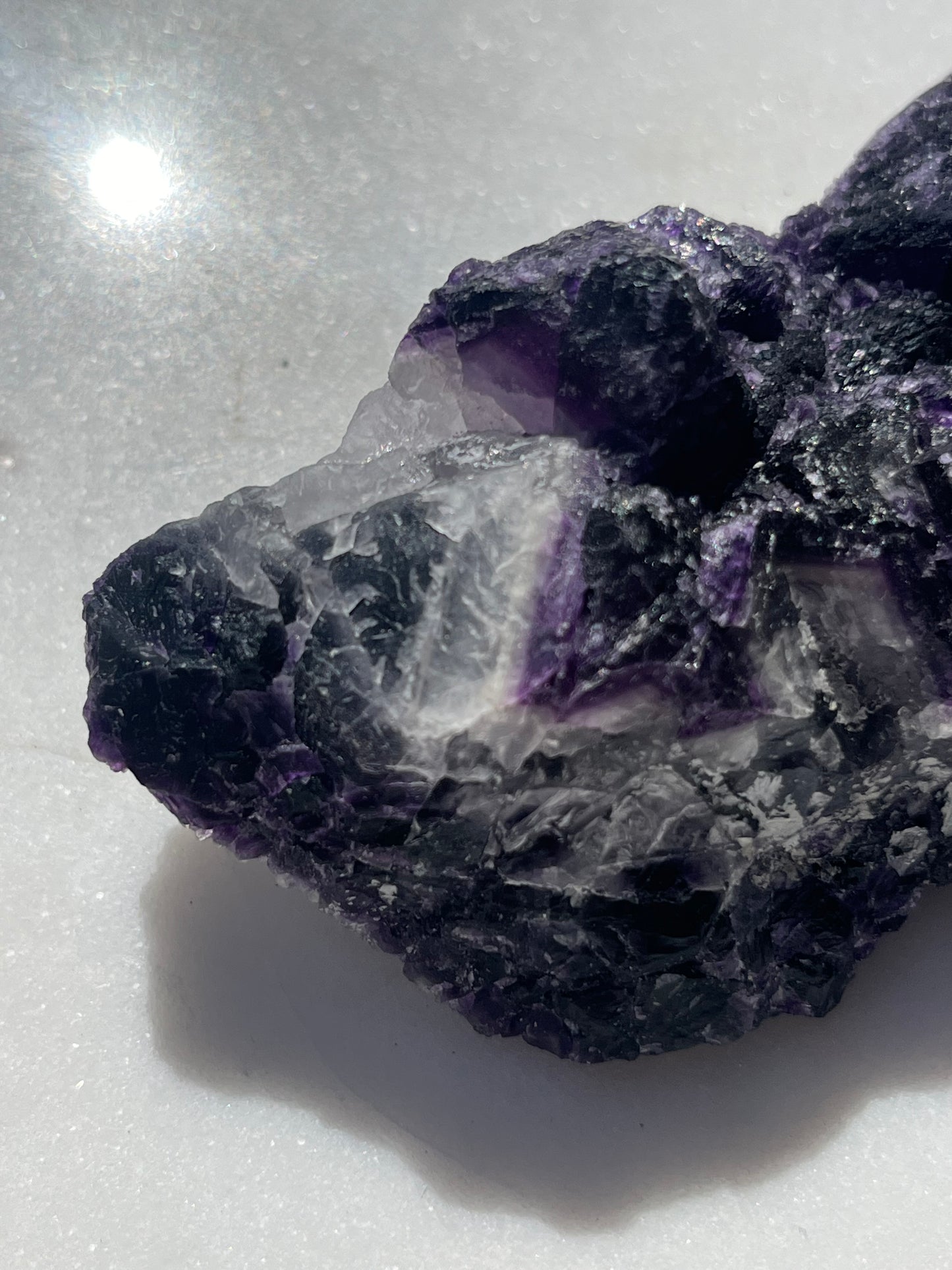 Deep Purple Octahedral Fluorite Specimen