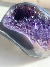 Load image into Gallery viewer, Uruguayan Amethyst w/Blue Banded Agate Cluster #1
