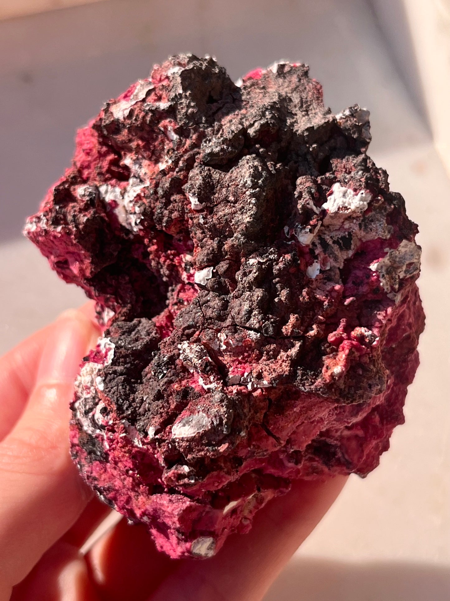 Rare “Red Velvet” Variscite in Limestone Specimen #7