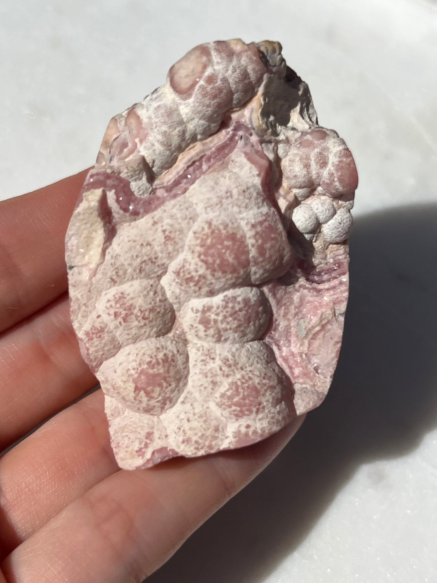 Half Polished Botryoidal Rhodochrosite Freeform