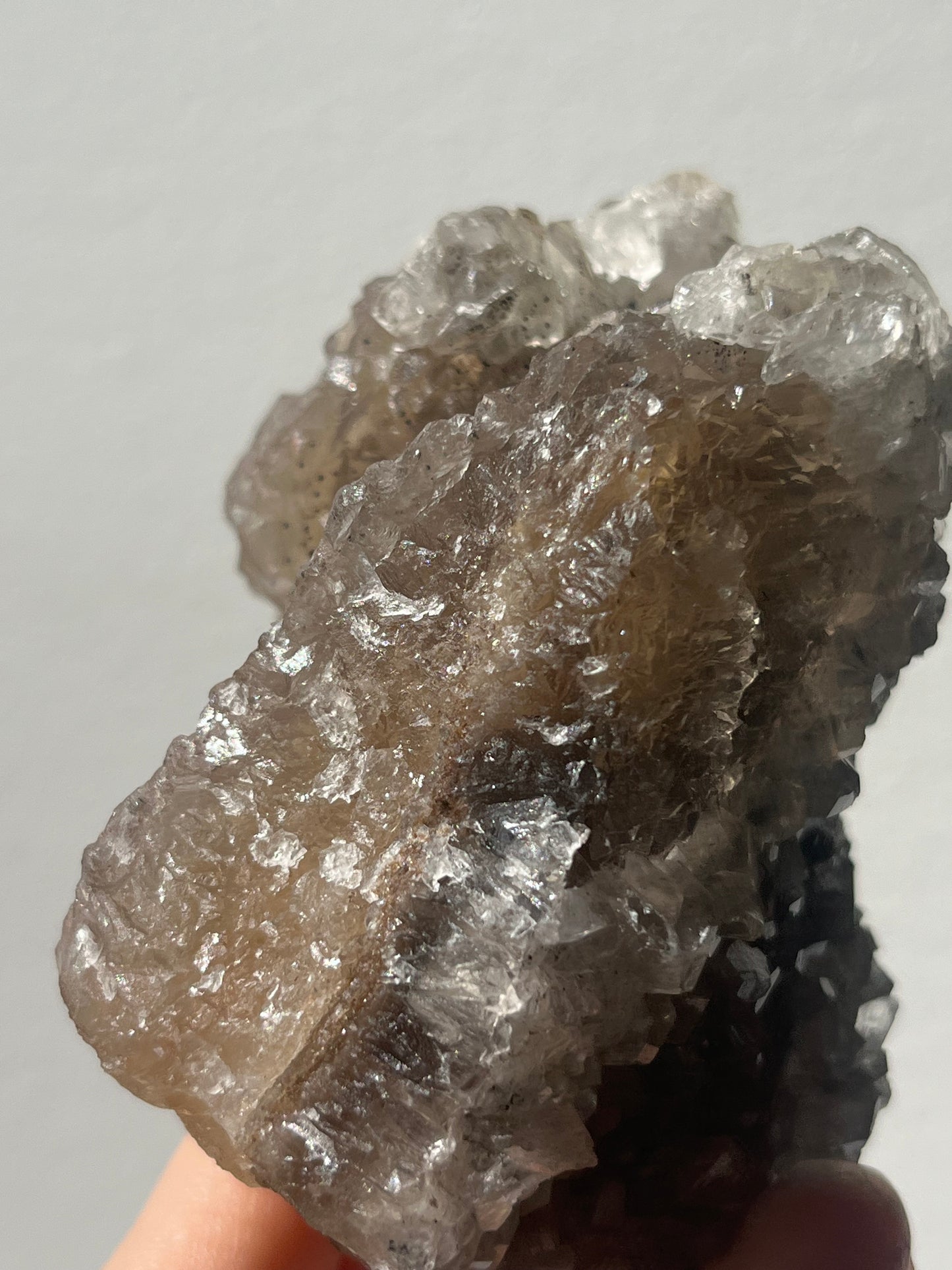 Yellow Yaogangxian Fluorite with Grey Hematite Coated Calcite