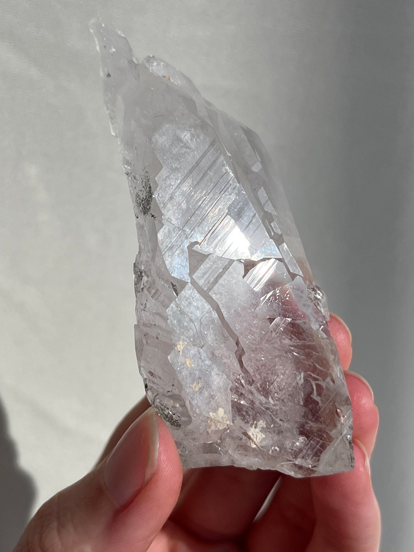 Etched Elestial Himalayan Quartz w/Raised Record Keeper Features, Natural Aura Coating & Sparkly Anatase #7