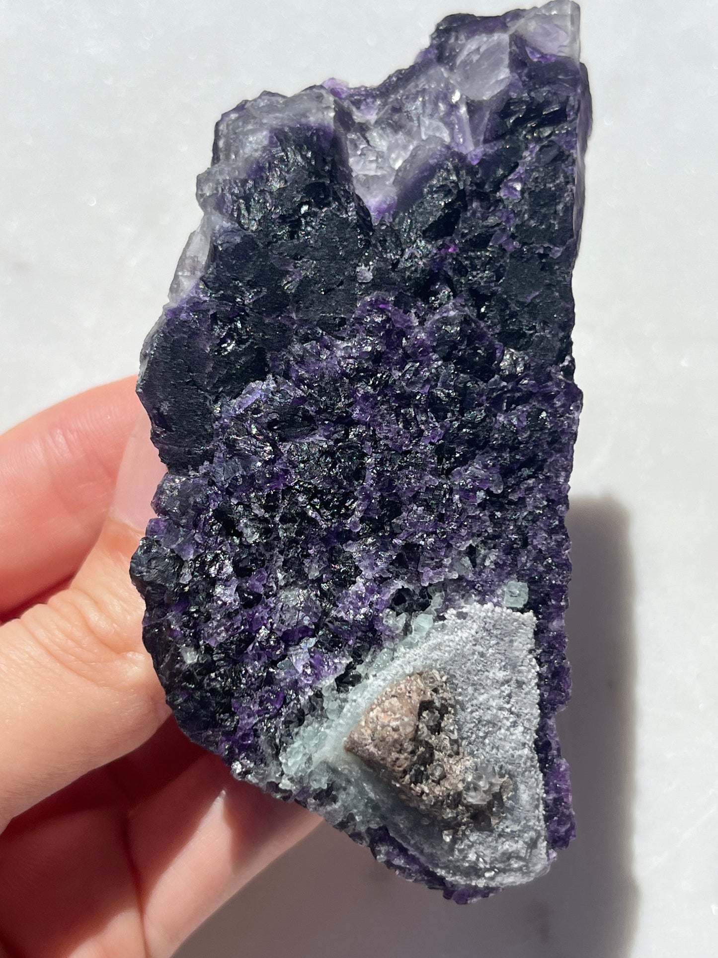 Deep Purple Octahedral Fluorite Specimen