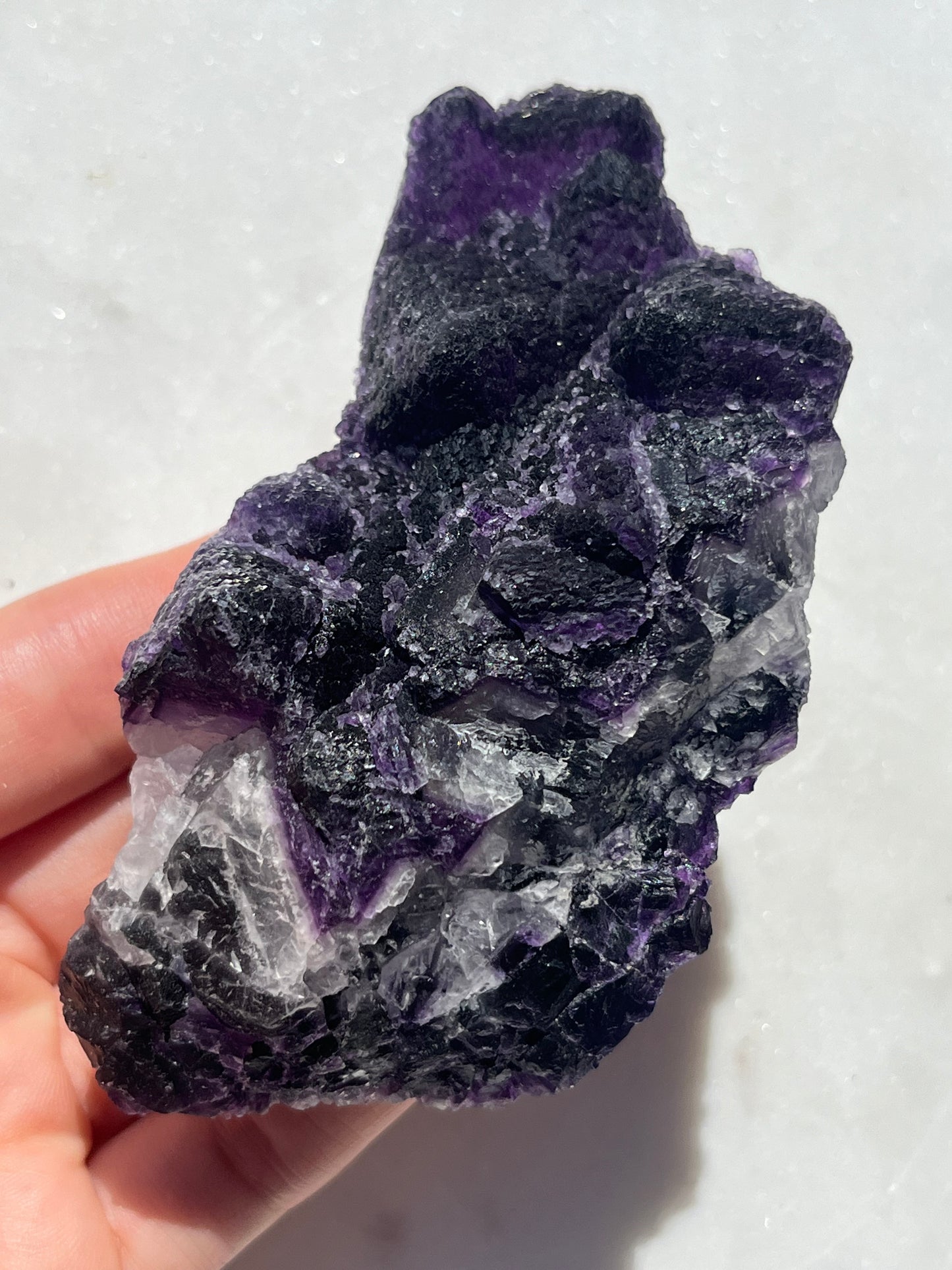 Deep Purple Octahedral Fluorite Specimen