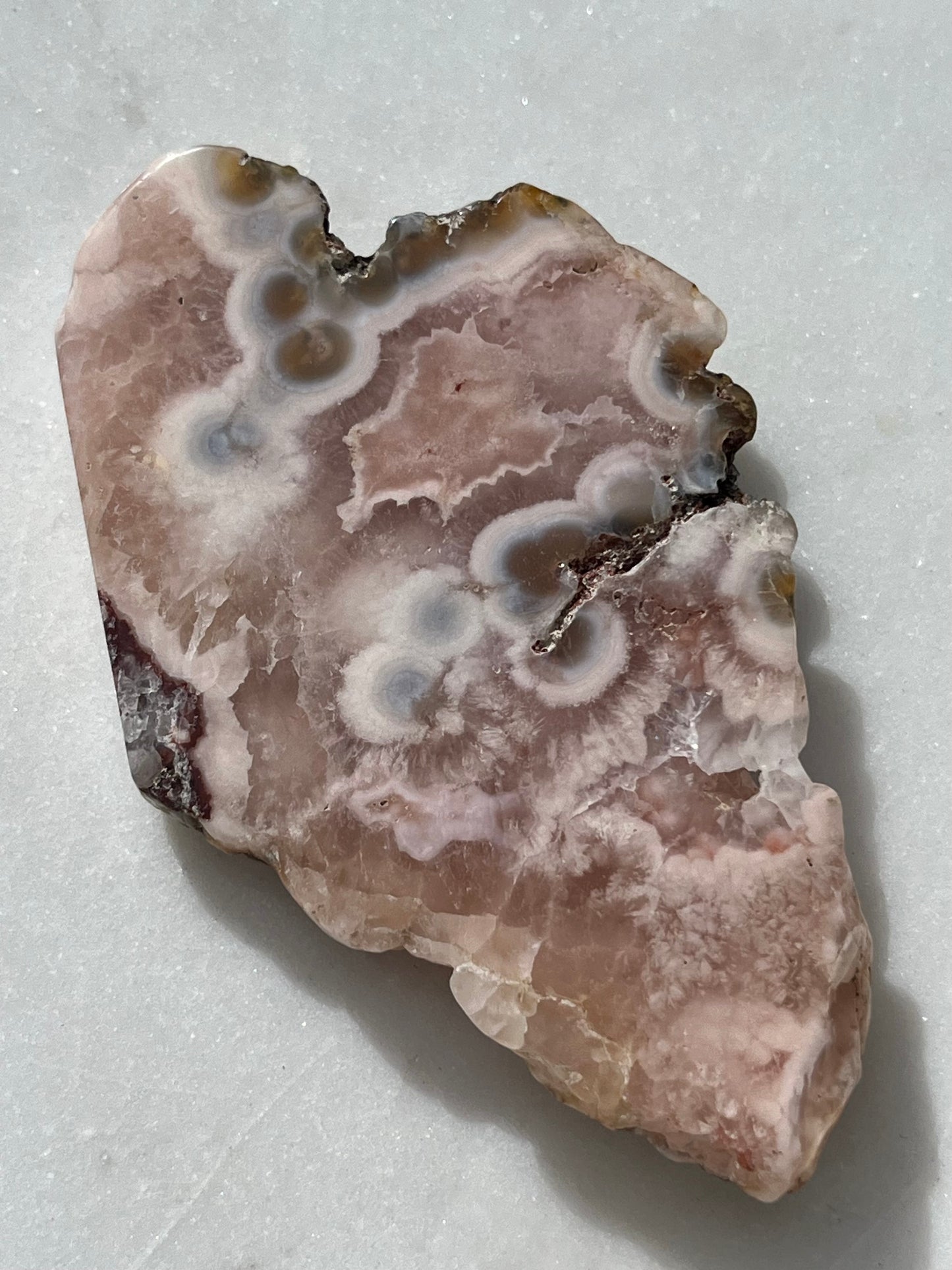 Flower Chalcedony in Quartz Slab w/Moss Inclusions