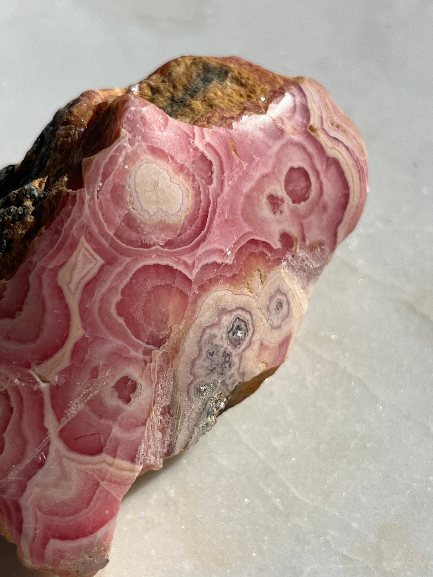 ‘Plume’ Semi Polished Botryoidal Rhodochrosite Freeform #7