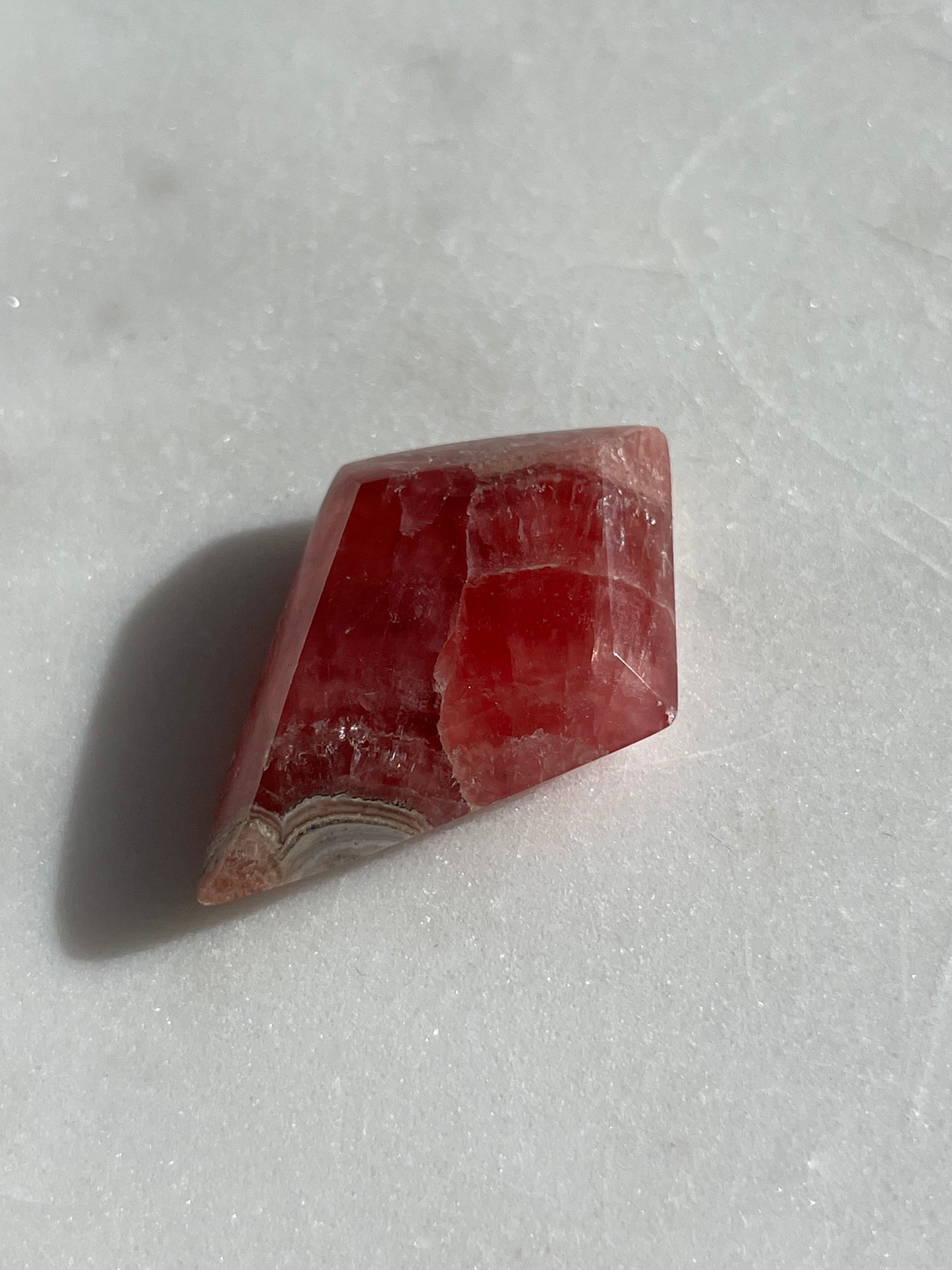 Gemmy Gel Rhodochrosite Faceted Diamond Carving (You Choose)