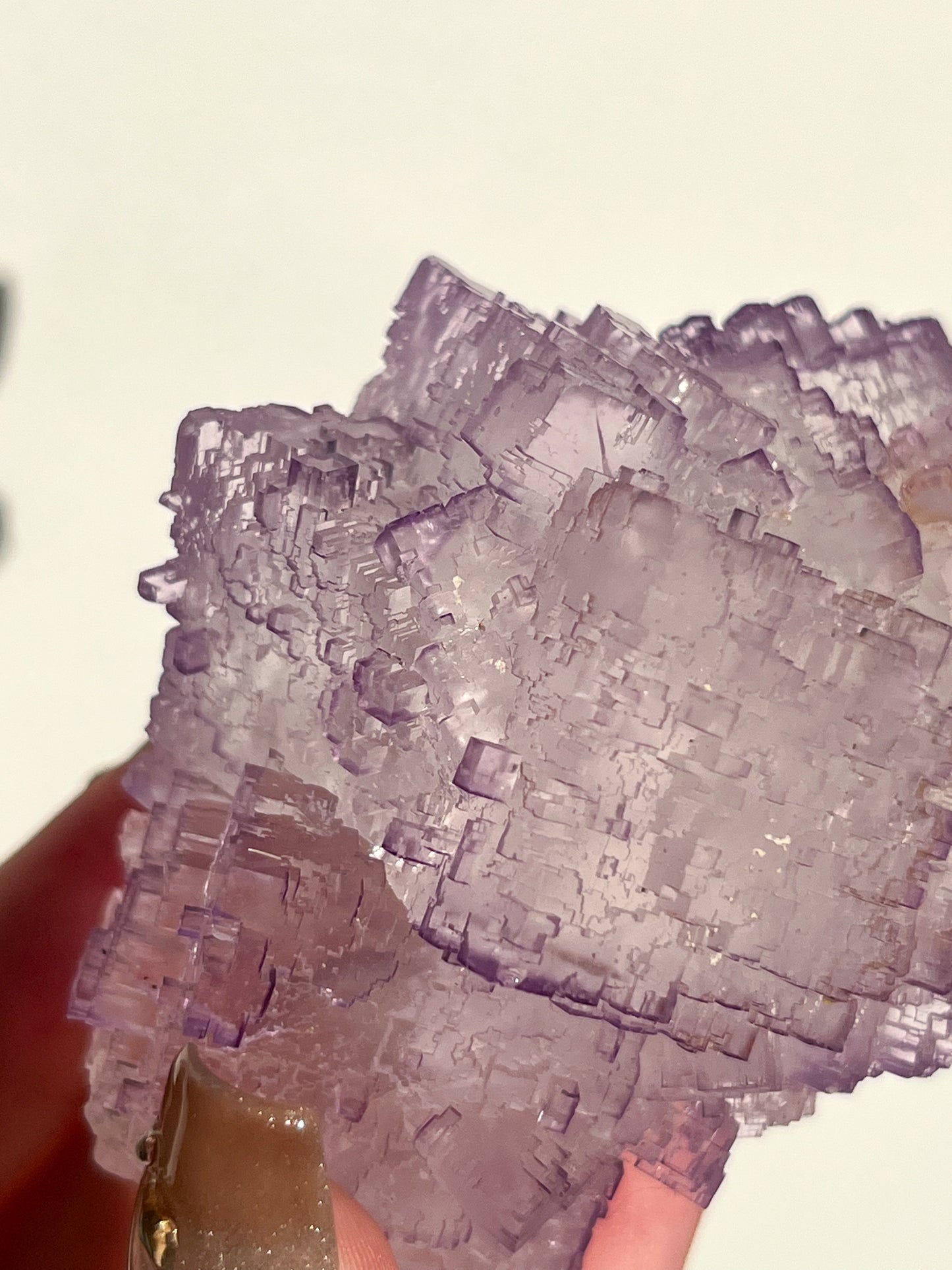 Muzquiz Stepped Purple Fluorite with Calcite