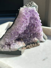 Load image into Gallery viewer, Amethyst Cut Base Cluster w/Yellow Calcite Inclusions
