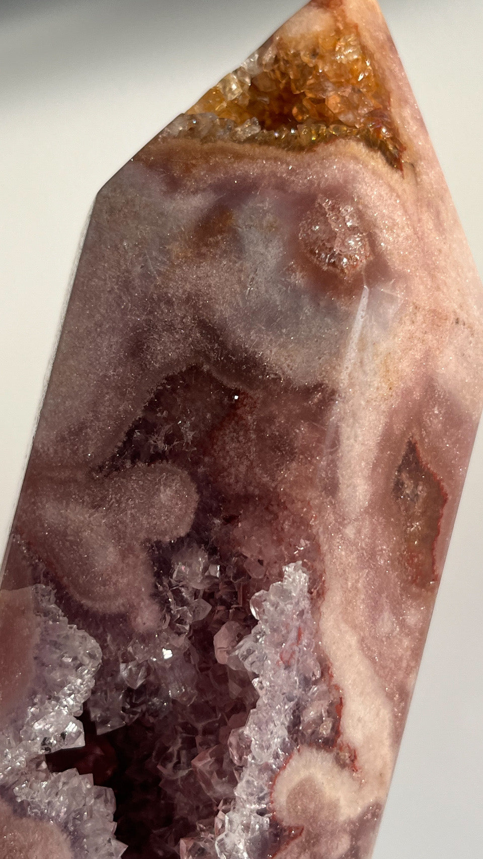 Druzy Pink Amethyst & Quartz Tower #1