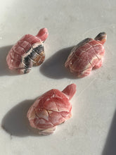 Load image into Gallery viewer, Gemmy Banded &amp; Floral Pattern Rhodochrosite Turtle Carving
