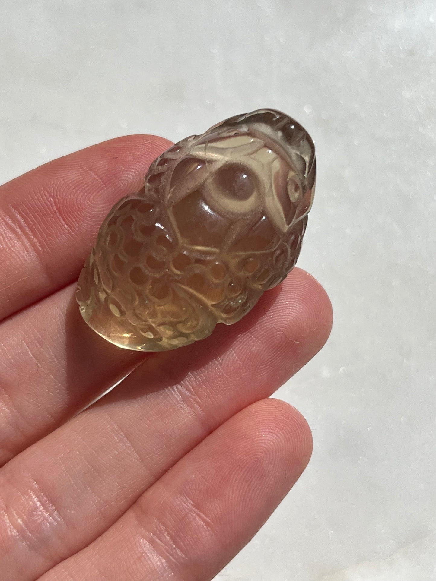 Irradiated Citrine Longgui (Money Toad) Carving