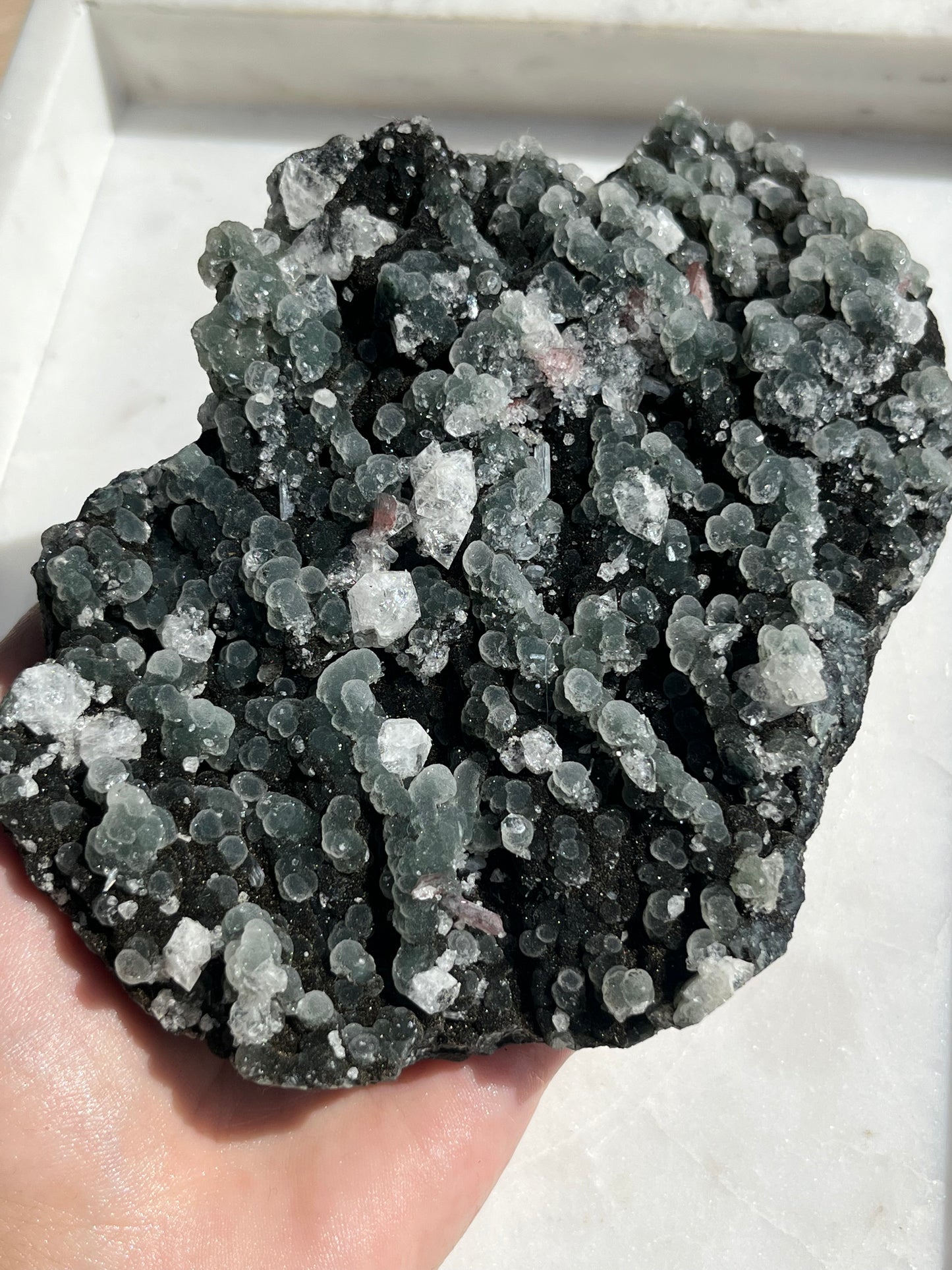 Black Chalcedony & Apophyllite Cluster #2