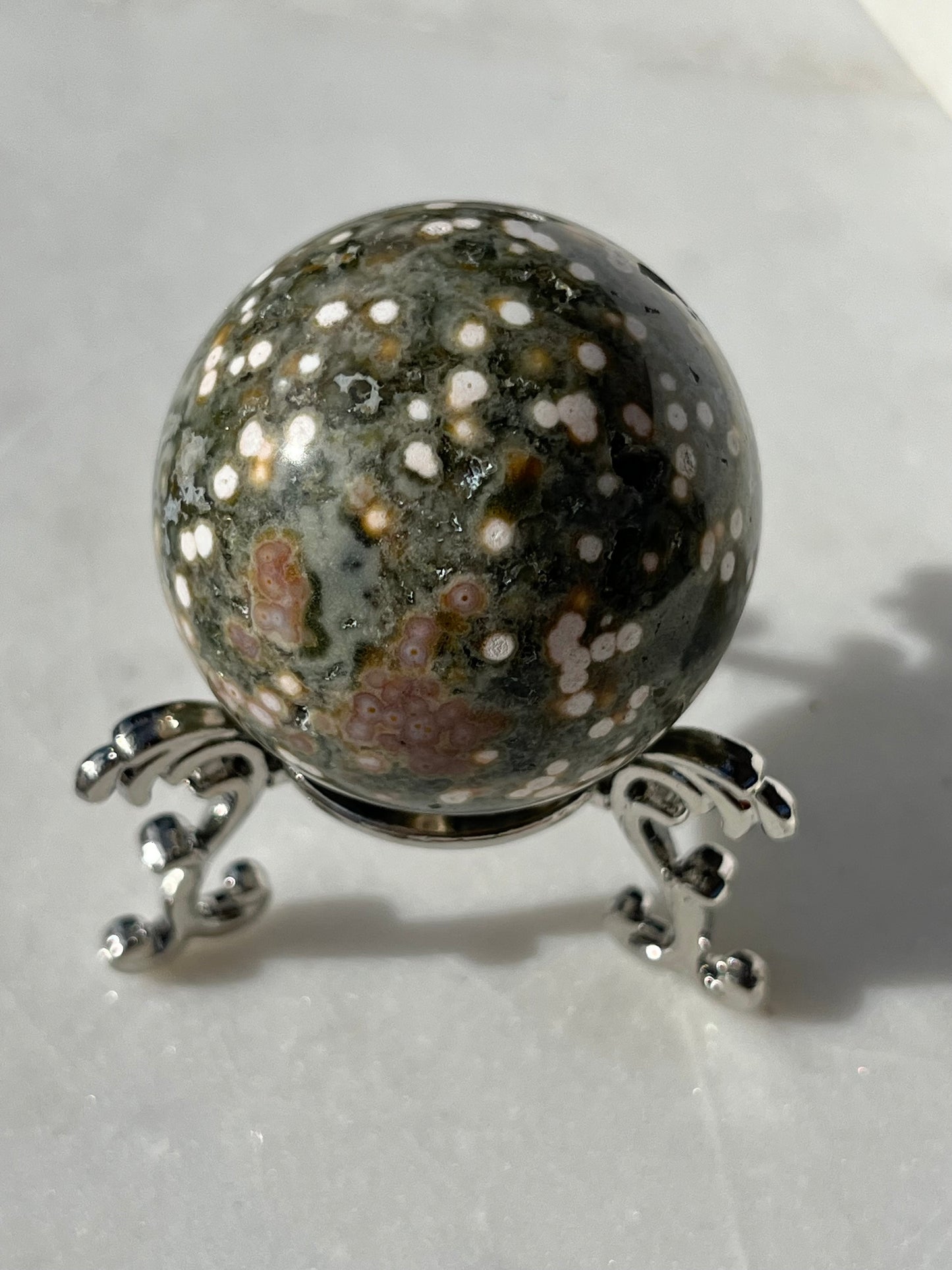 “Terris” Orbicular Jasper Sphere #2