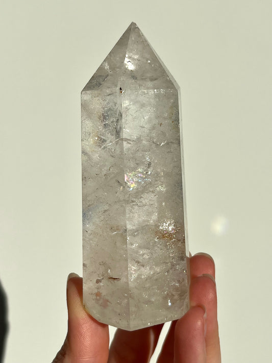 Madagascan Clear Quartz Tower w/Hematoid & Dendritic Inclusions (Chipped Tip)
