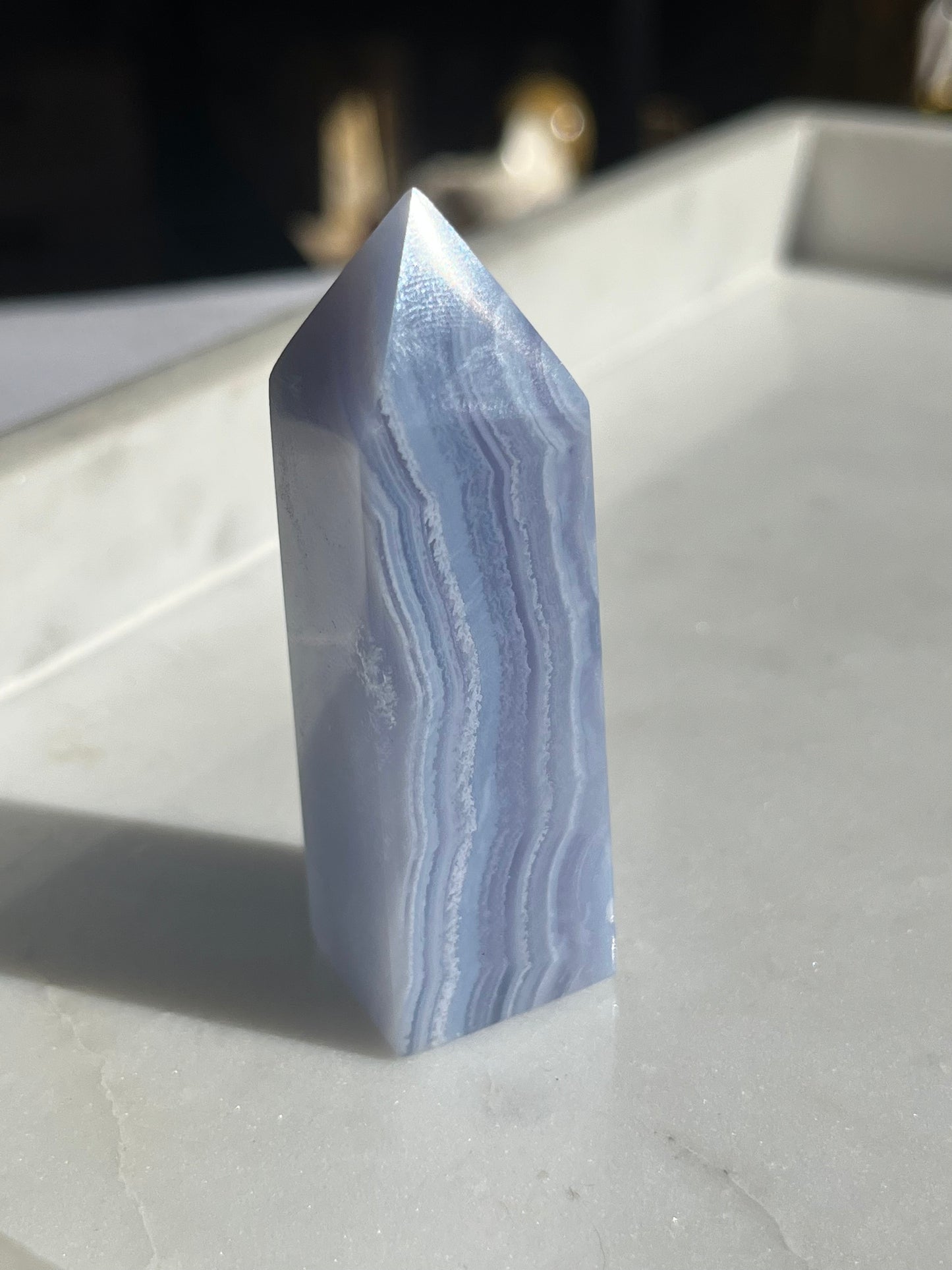 A Grade Blue Lace Agate Tower #18