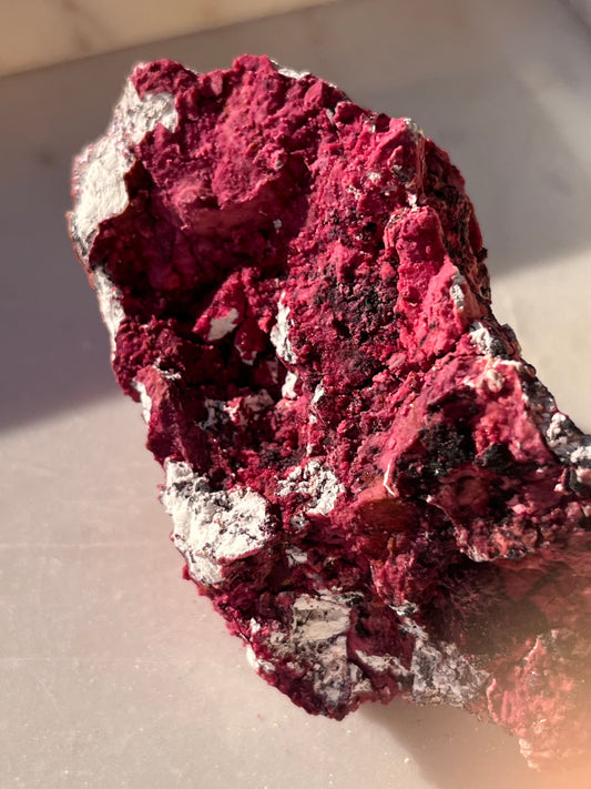 Rare “Red Velvet” Variscite in Limestone Specimen #11