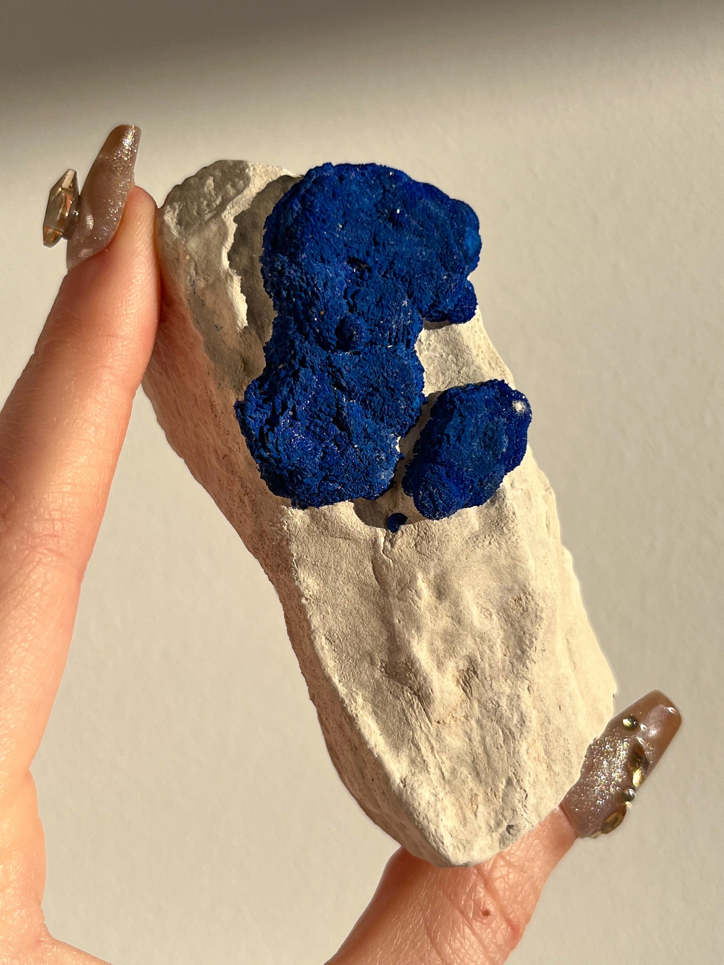 Azurite Sun Specimen on Clay #2