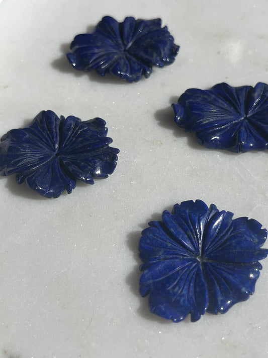 Lapis Lazuli Flower Carving