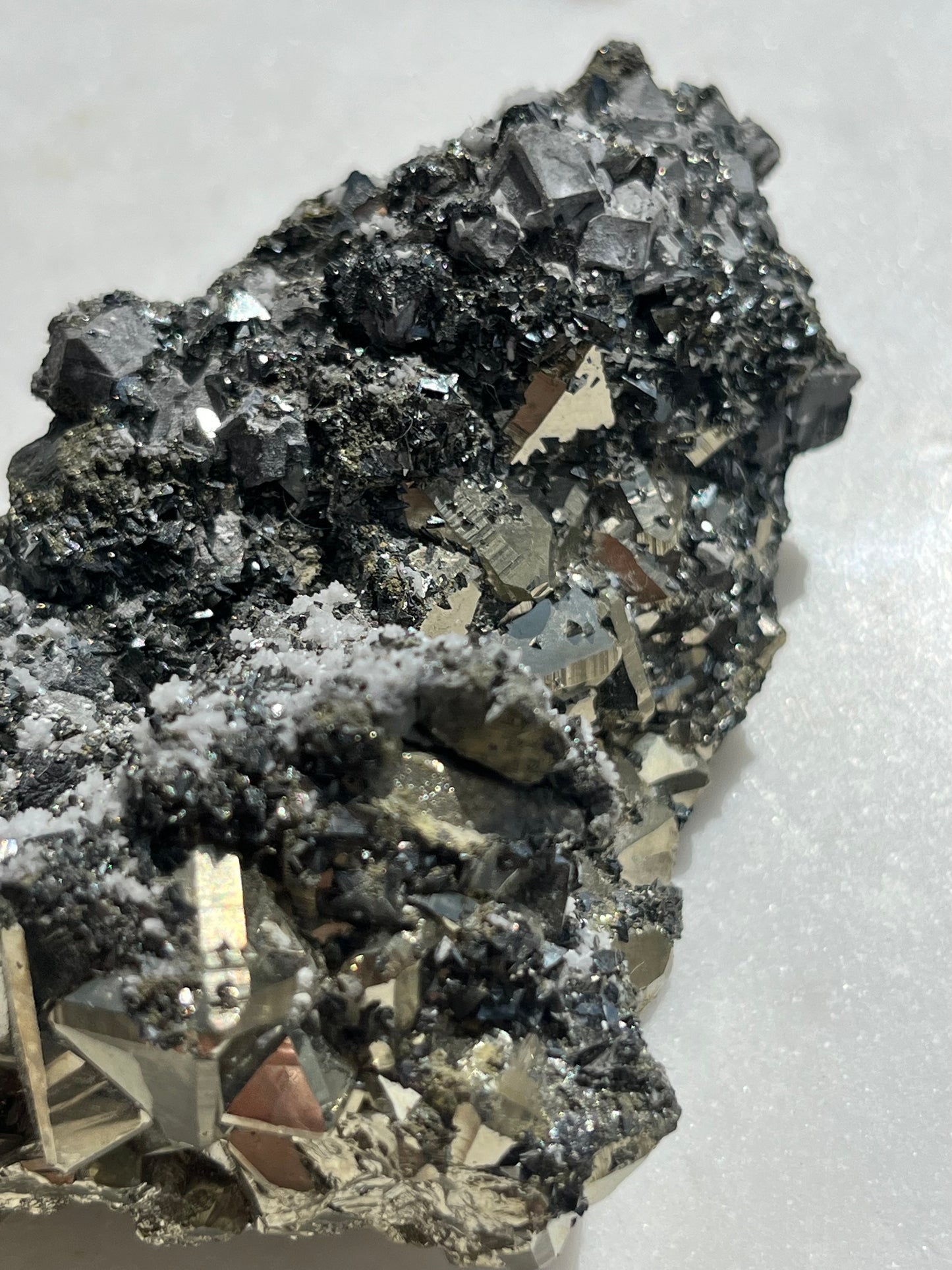 A Grade Octahedral Pyrite Cluster w/Quartz & Sphalerite #4