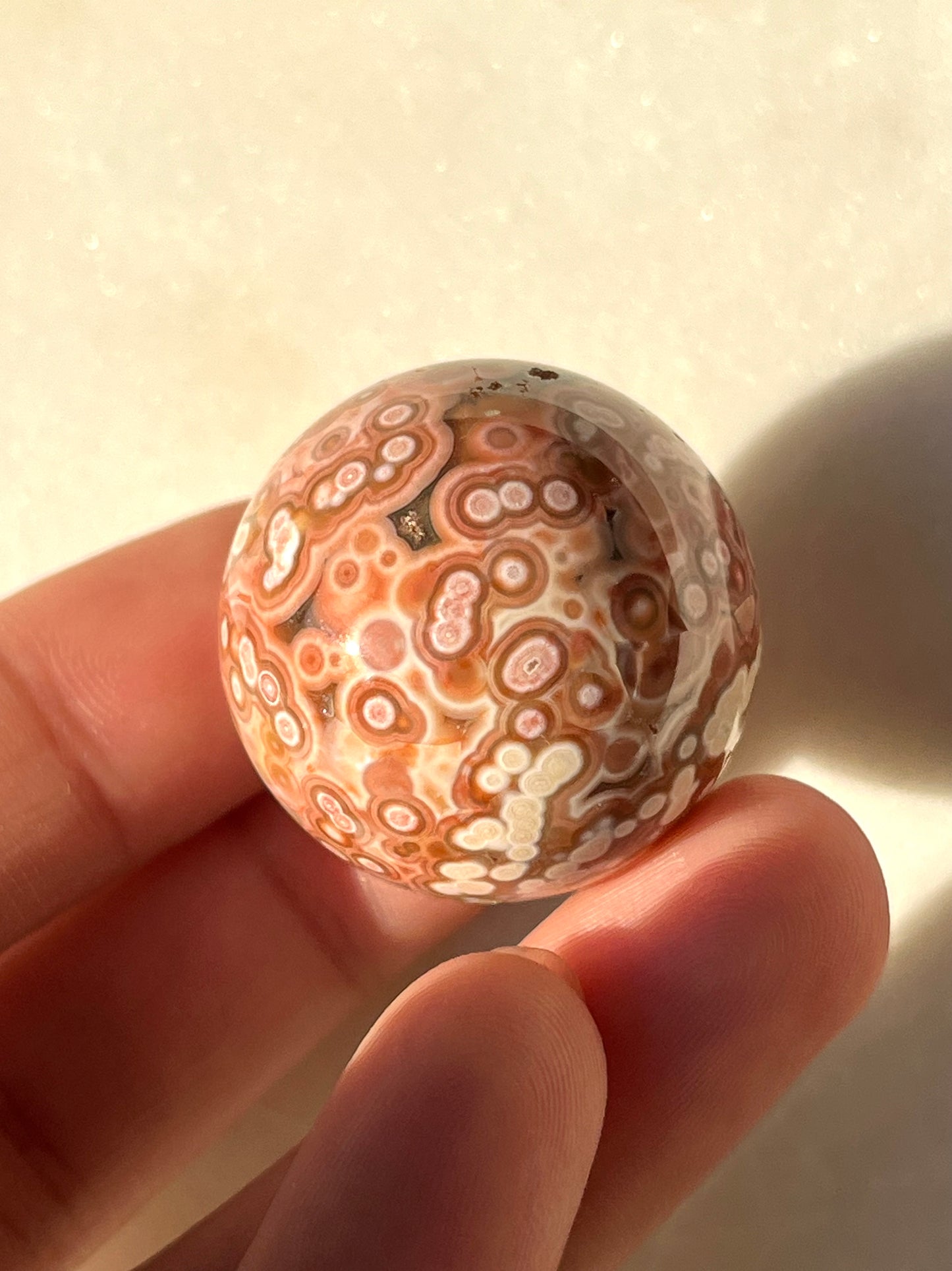 Jelly Orbicular Jasper Sphere & Stand (You Choose)