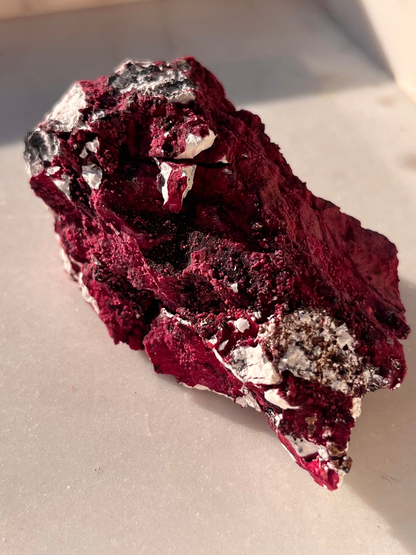 Rare “Red Velvet” Variscite in Limestone Specimen #3