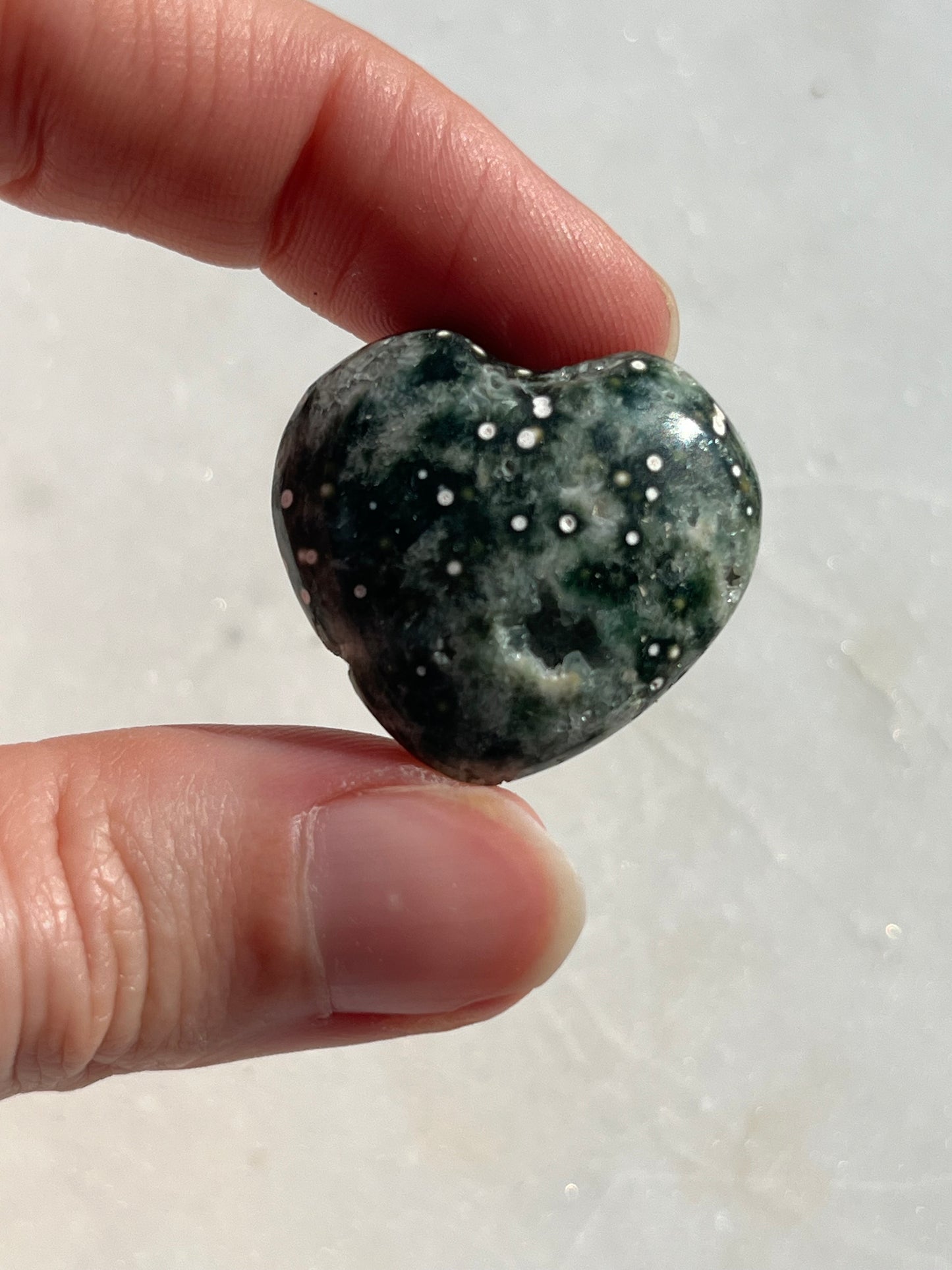 Orbicular Jasper Heart Carving (You Choose)