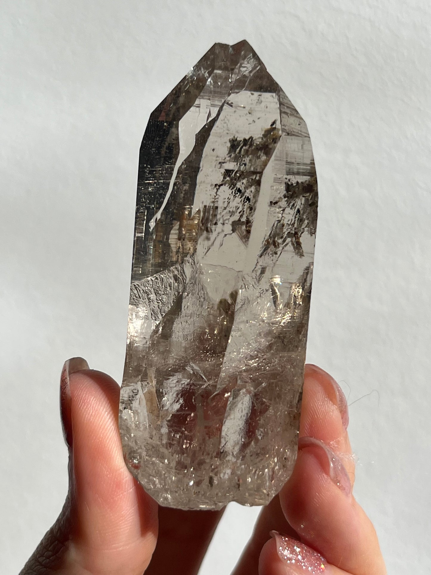 Water Clear Himalayan Smokey Quartz Point w/Siderite #6