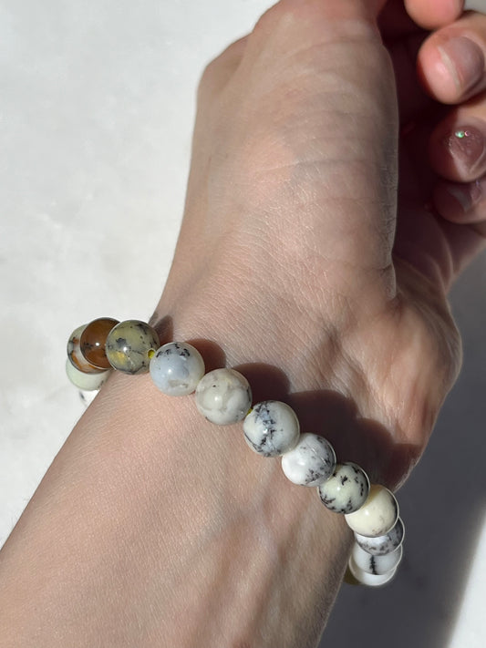 Dendritic Opal 8mm Bead Bracelet