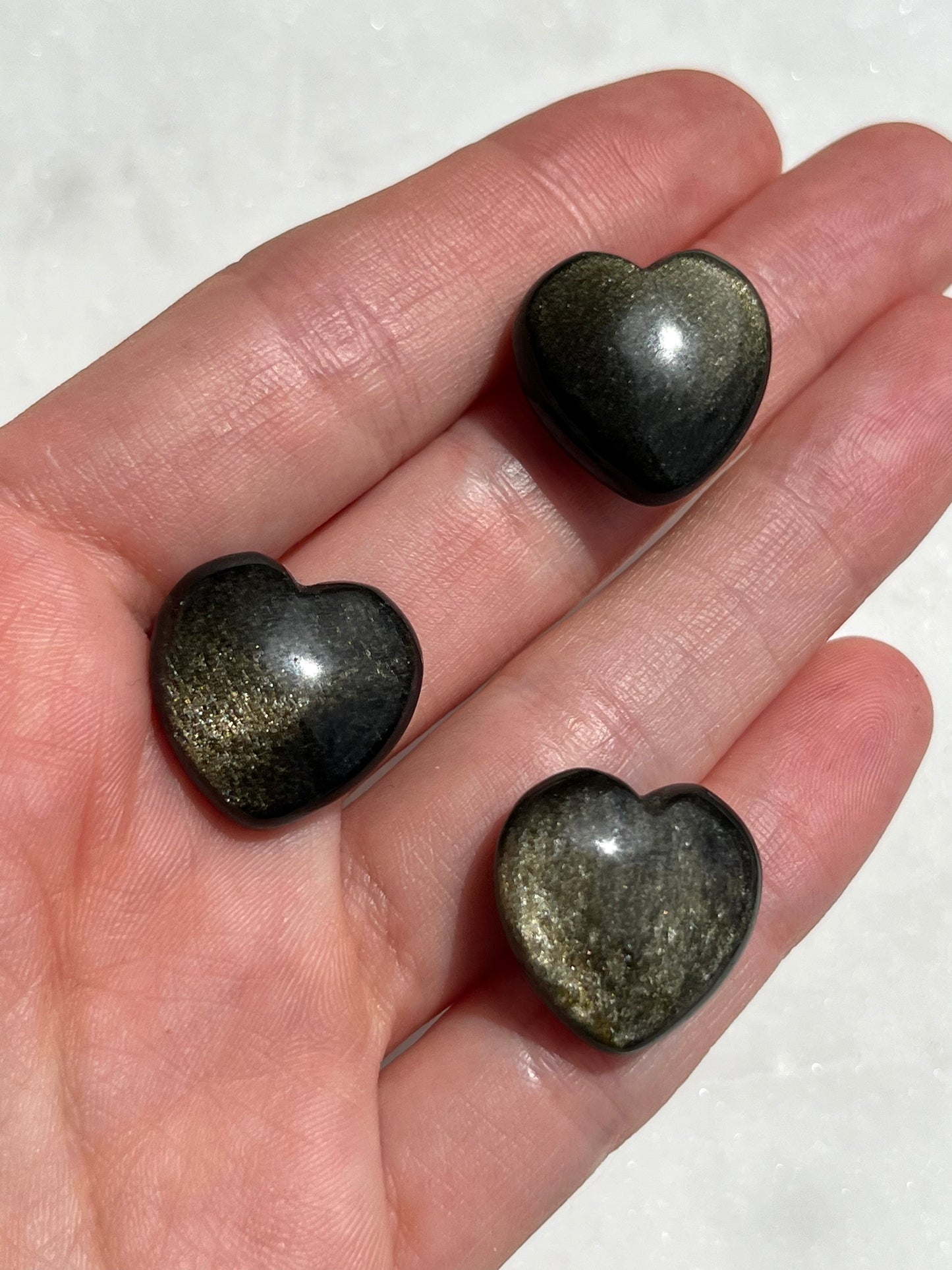 Gold Sheen Obsidian Heart Carving