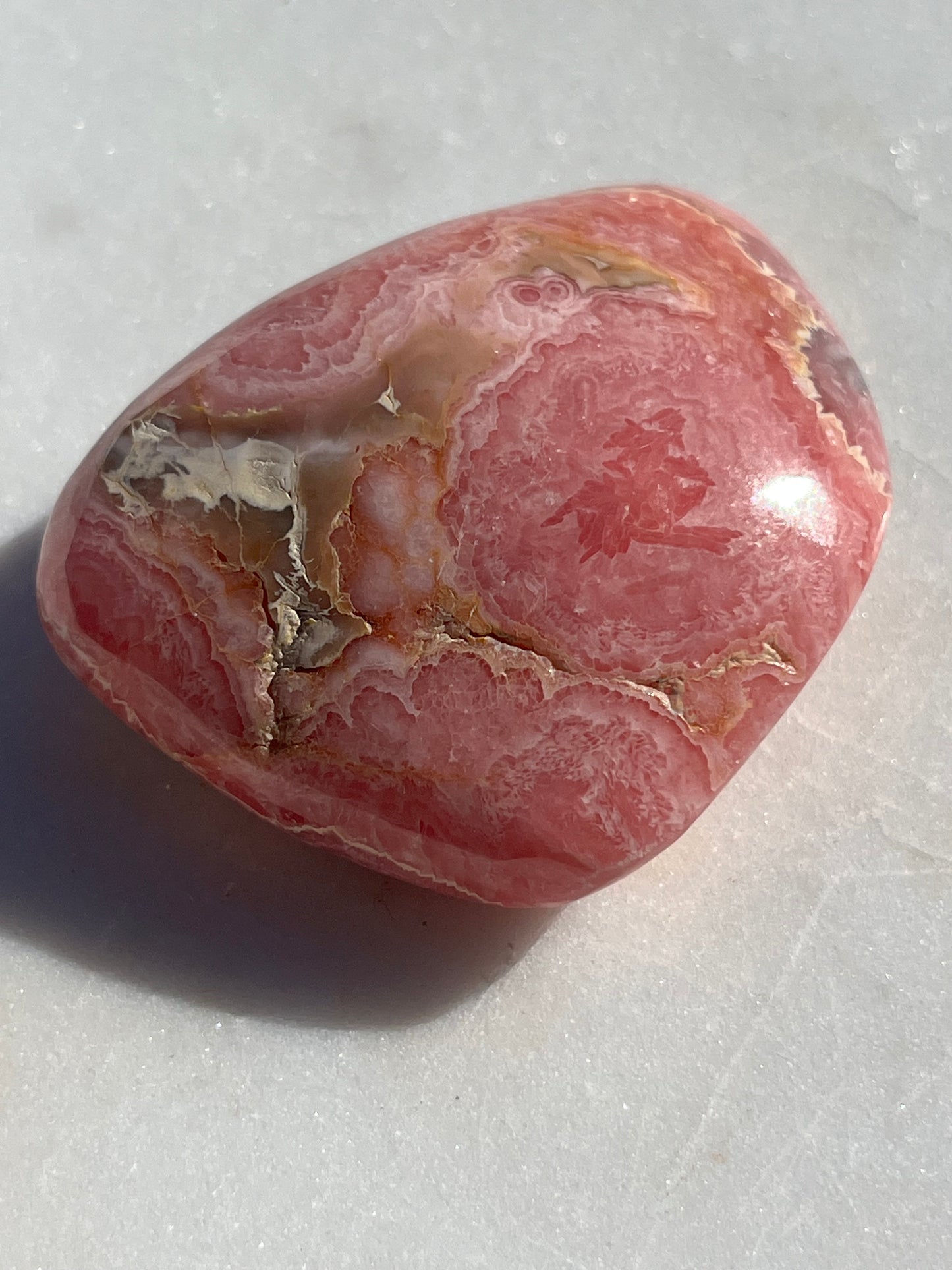 ‘Ixora’ Polished Rhodochrosite Freeform w/Pyrite #6