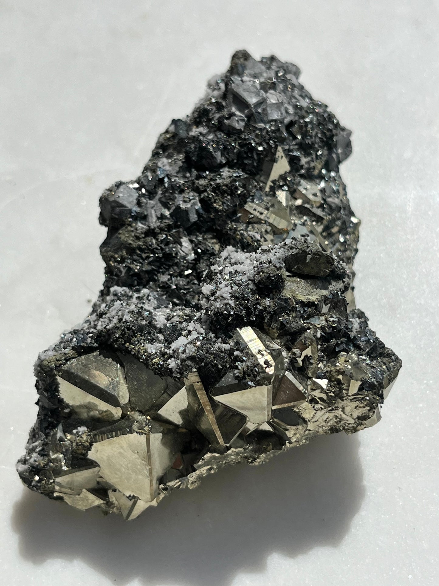 A Grade Octahedral Pyrite Cluster w/Quartz & Sphalerite #4