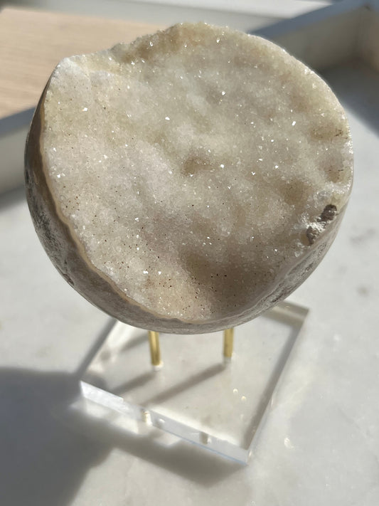 Druzy Indonesian White Crazy Lace Agate Sphere #2
