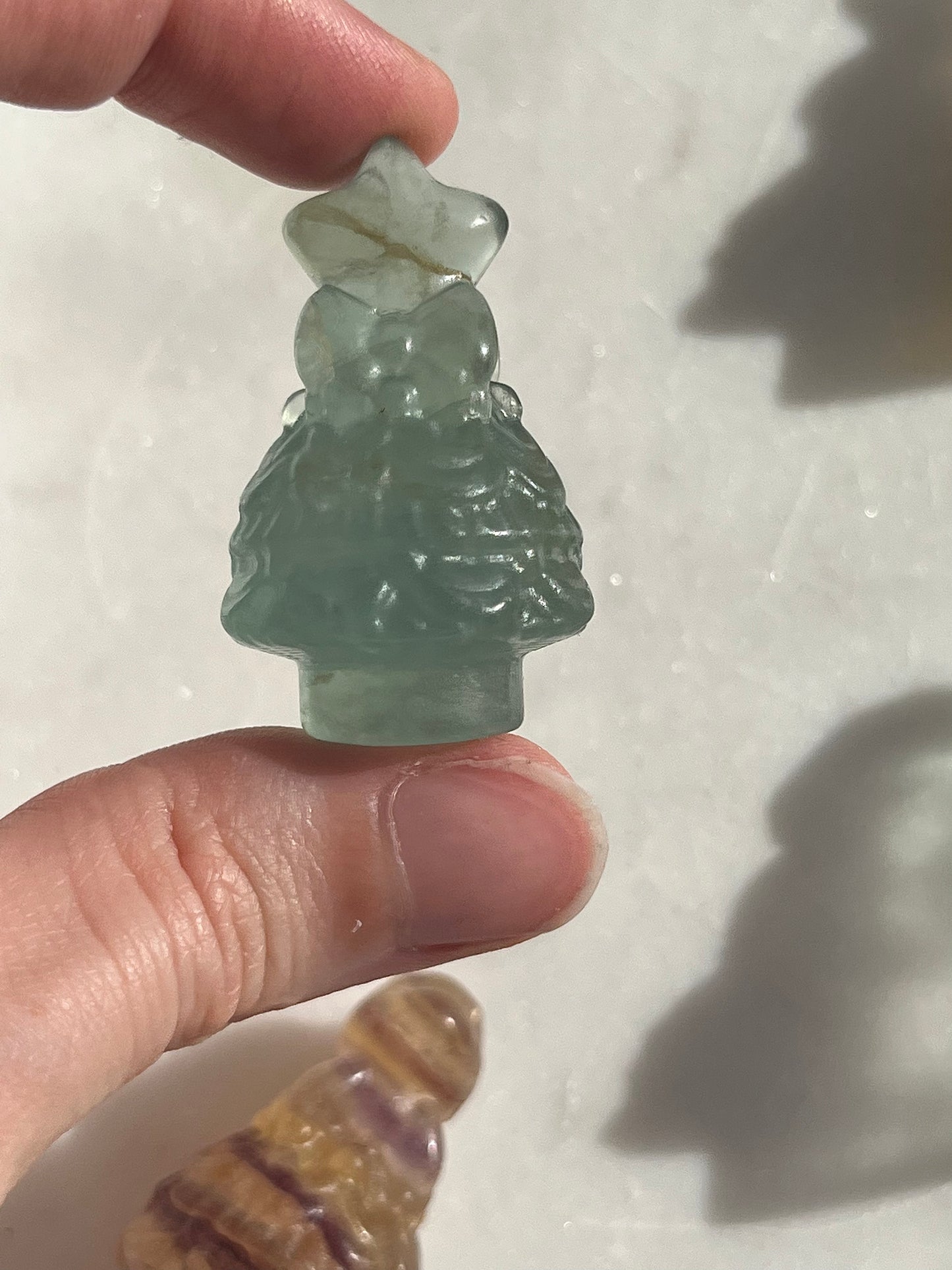 Fluorite Christmas Tree Carving (Intuitively Chosen)