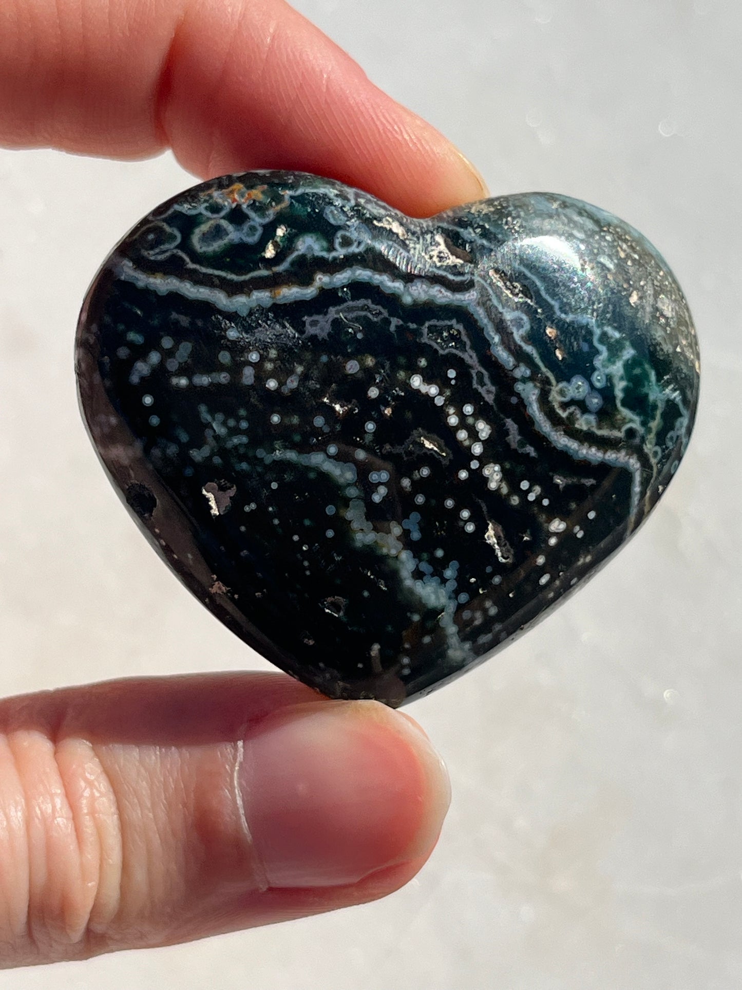 Orbicular Jasper Heart Carving (You Choose)